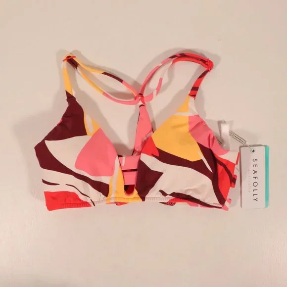NWT Seafolly X Revolve Cut Copy Multi Strap Bralette in Tangelo - Picture 3 of 15